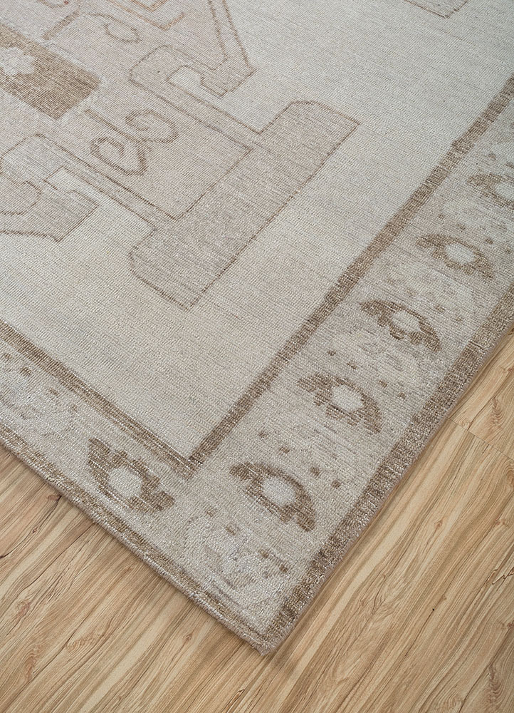 thyme ivory wool hand knotted Rug - FloorShot