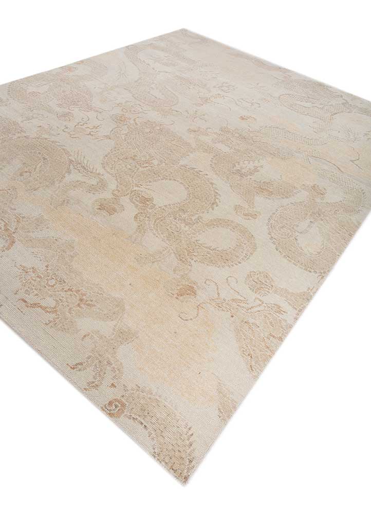 erbe ivory wool hand knotted Rug - FloorShot