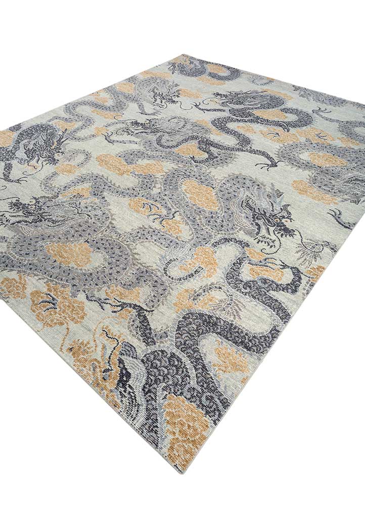 erbe blue wool hand knotted Rug - FloorShot