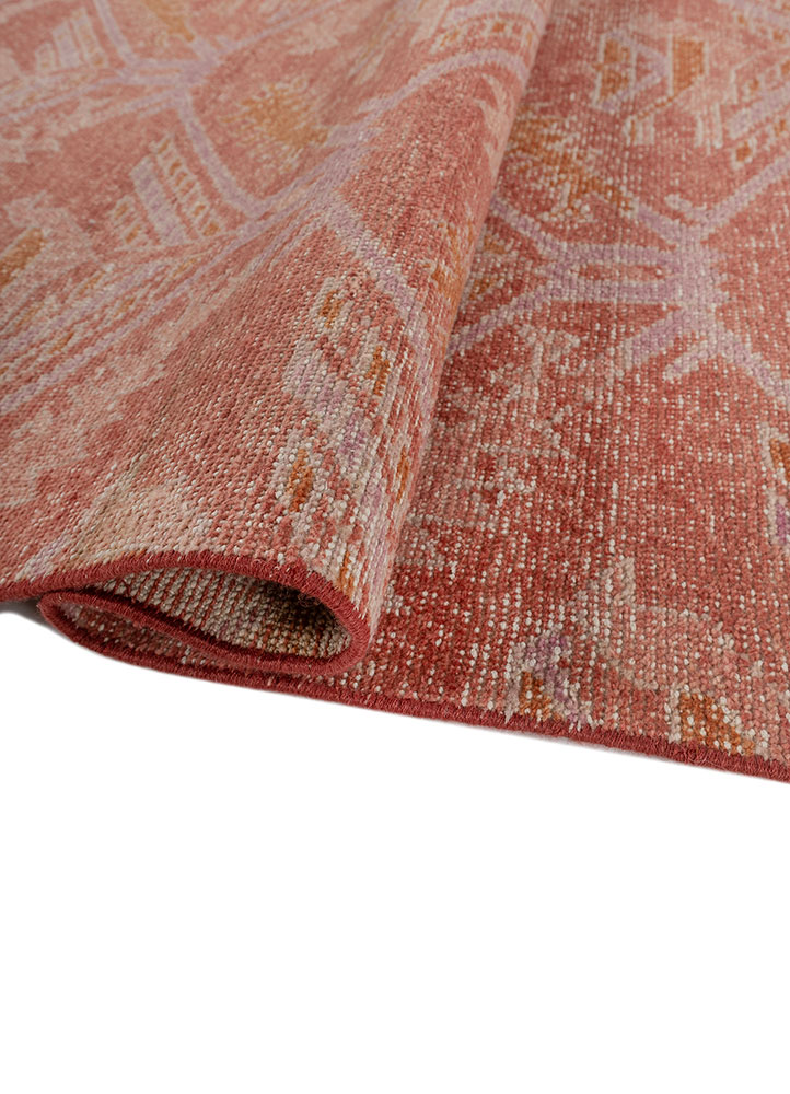 erbe red and orange wool hand knotted Rug - FloorShot