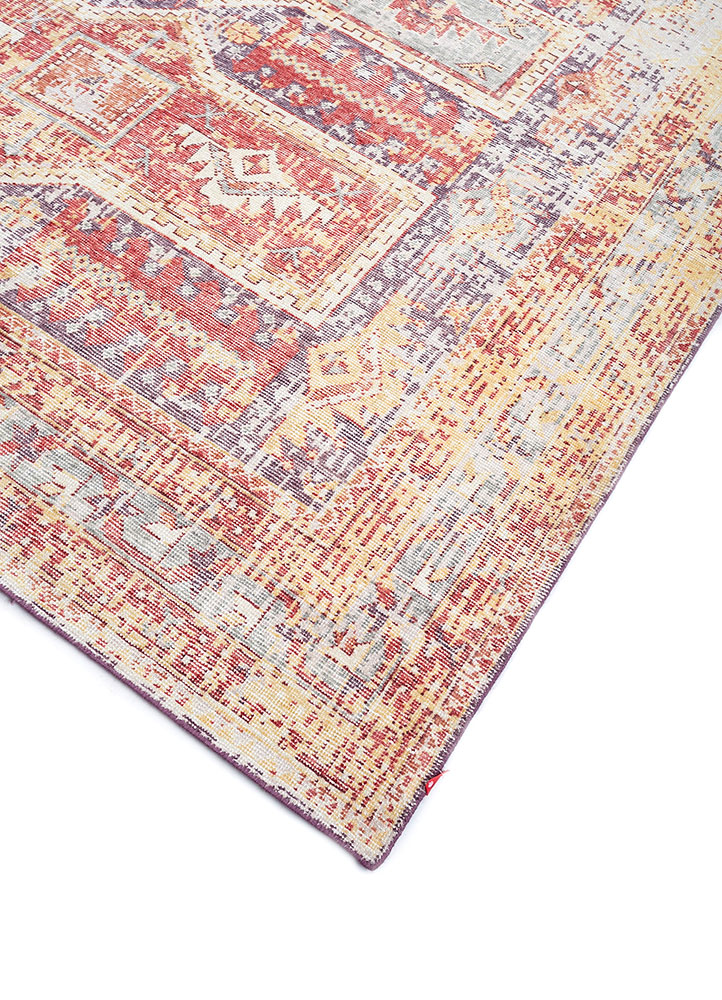 erbe red and orange wool hand knotted Rug - FloorShot