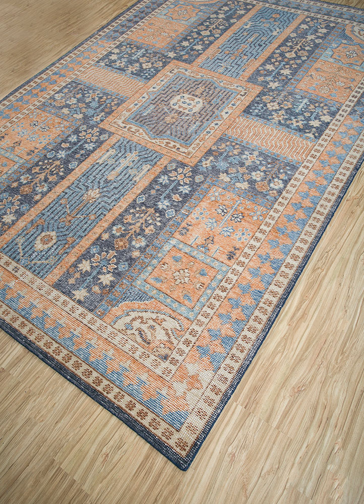 erbe blue wool hand knotted Rug - FloorShot