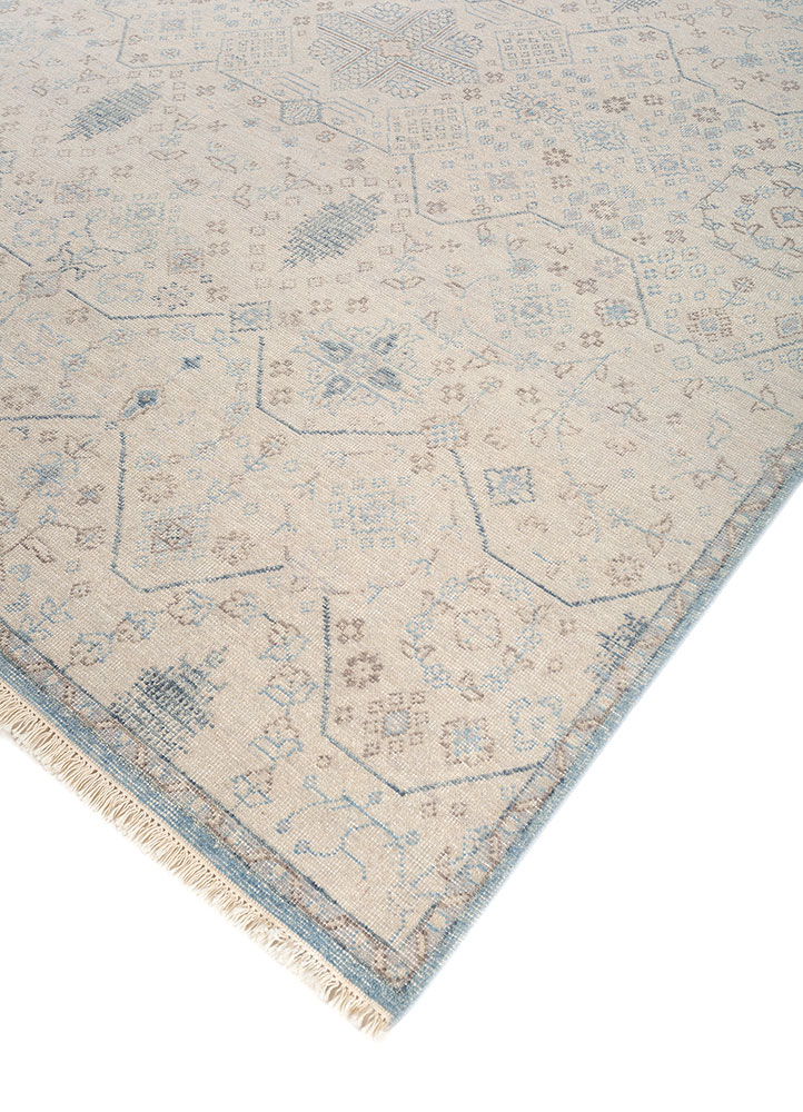 erbe blue wool hand knotted Rug - FloorShot
