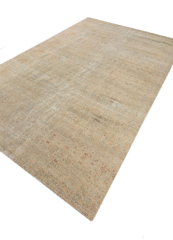 erbe beige and brown wool hand knotted Rug - FloorShot