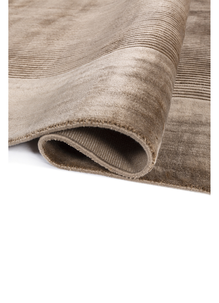 saga beige and brown acrylic hand loom Rug - FloorShot