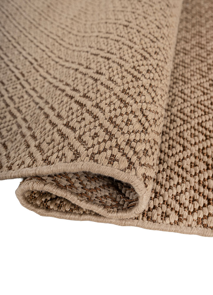 basis beige and brown acrylic flat weaves Rug - FloorShot
