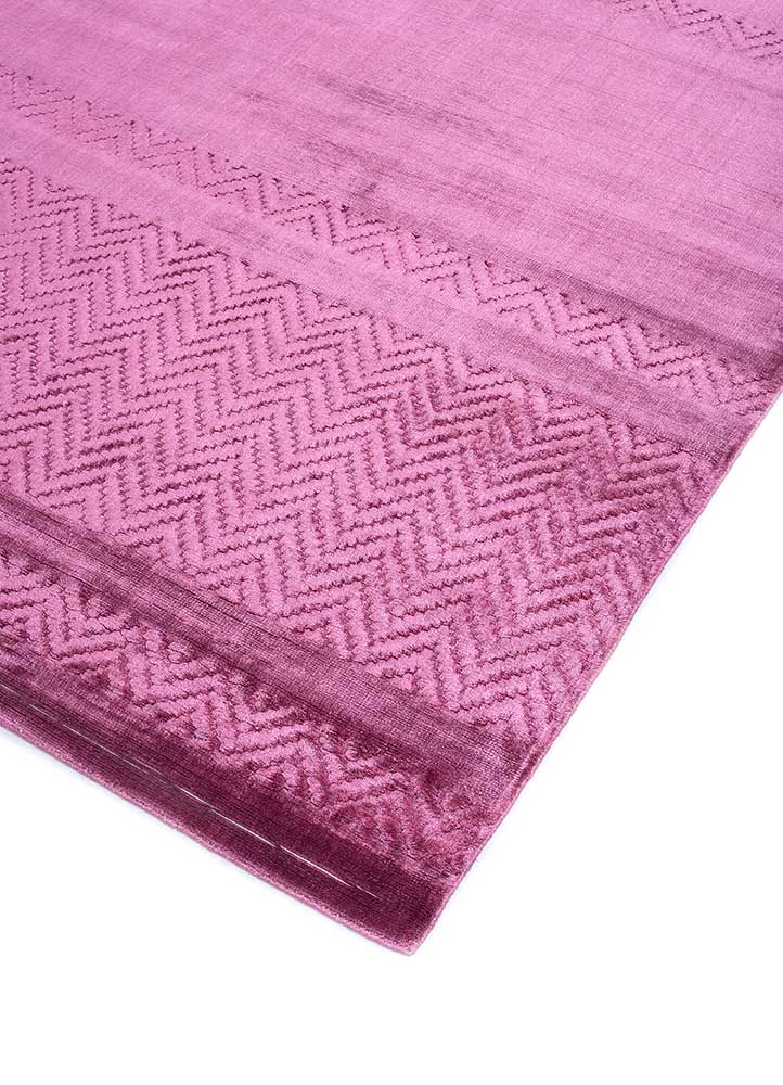 basis pink and purple bamboo silk hand loom Rug - FloorShot