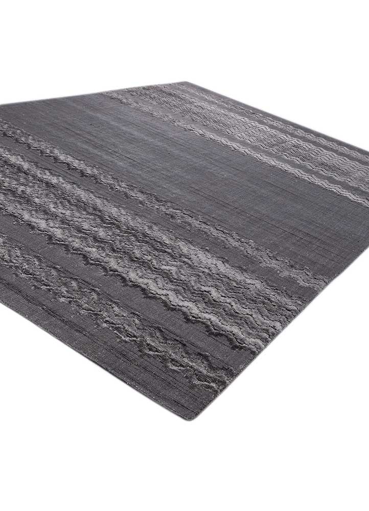 basis blue bamboo silk hand loom Rug - FloorShot
