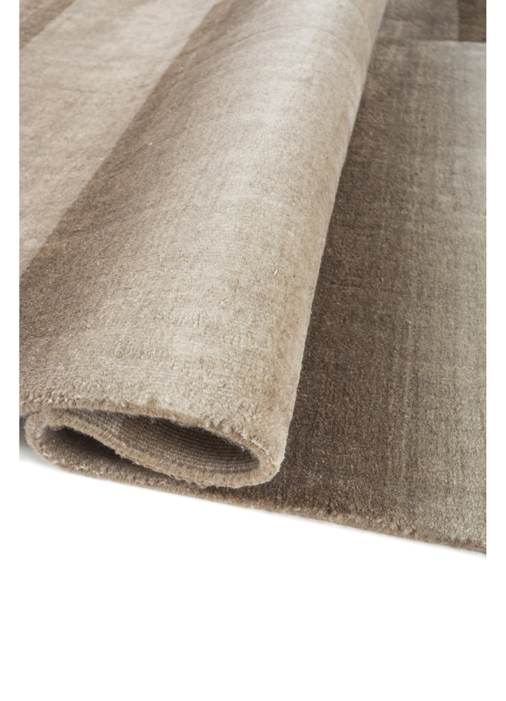jean beige and brown nylon hand loom Rug - FloorShot