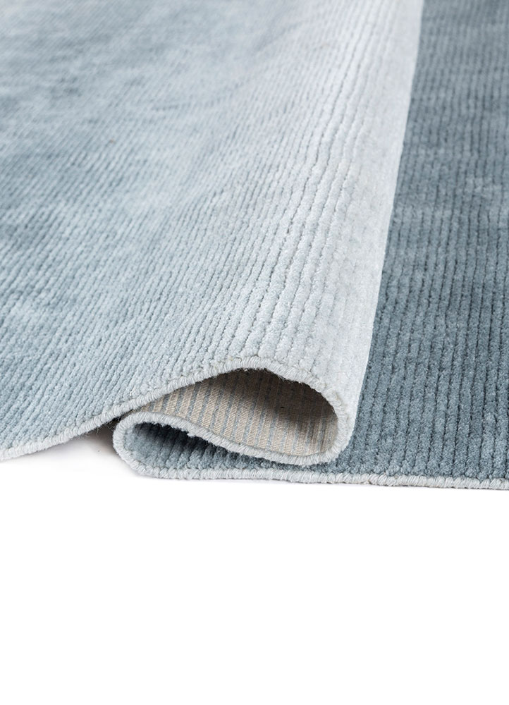 jean blue polyester hand loom Rug - FloorShot