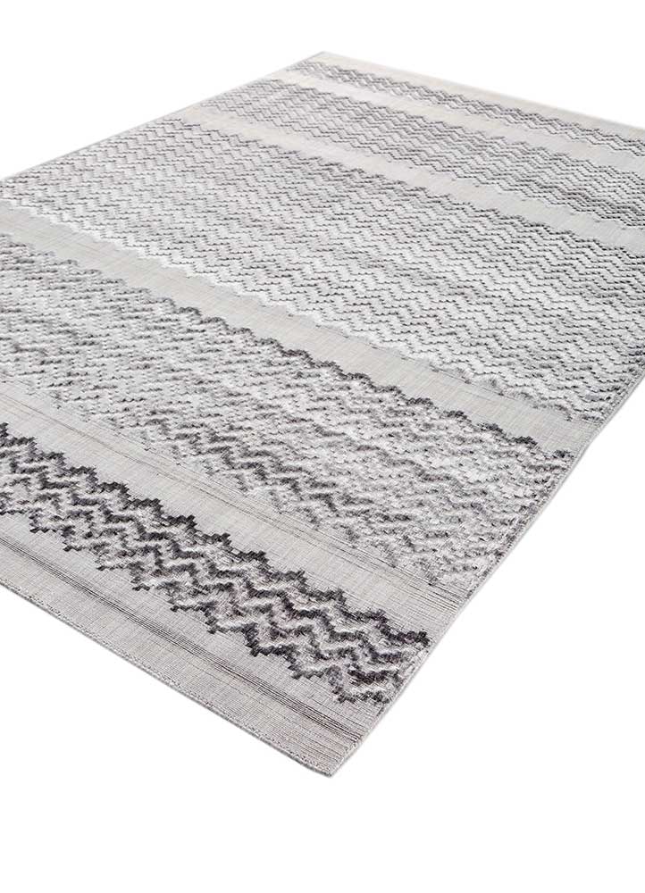 basis grey and black viscose hand loom Rug - FloorShot