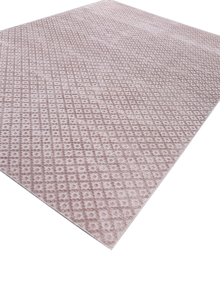 basis pink and purple viscose hand loom Rug - FloorShot