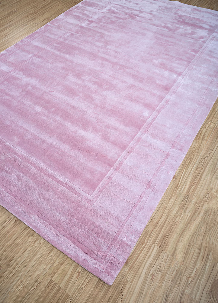 basis pink and purple viscose hand loom Rug - FloorShot