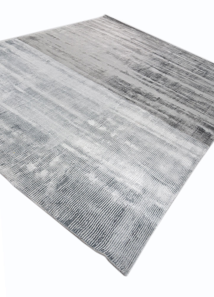 basis blue viscose hand loom Rug - FloorShot