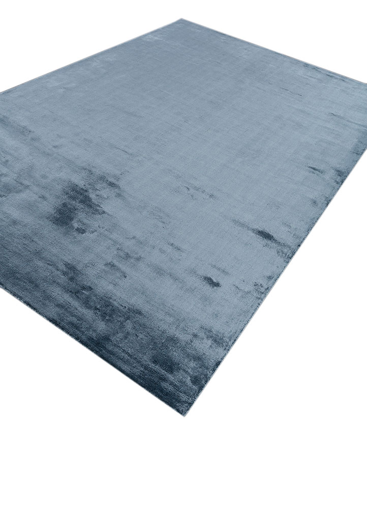 basis blue viscose hand loom Rug - FloorShot