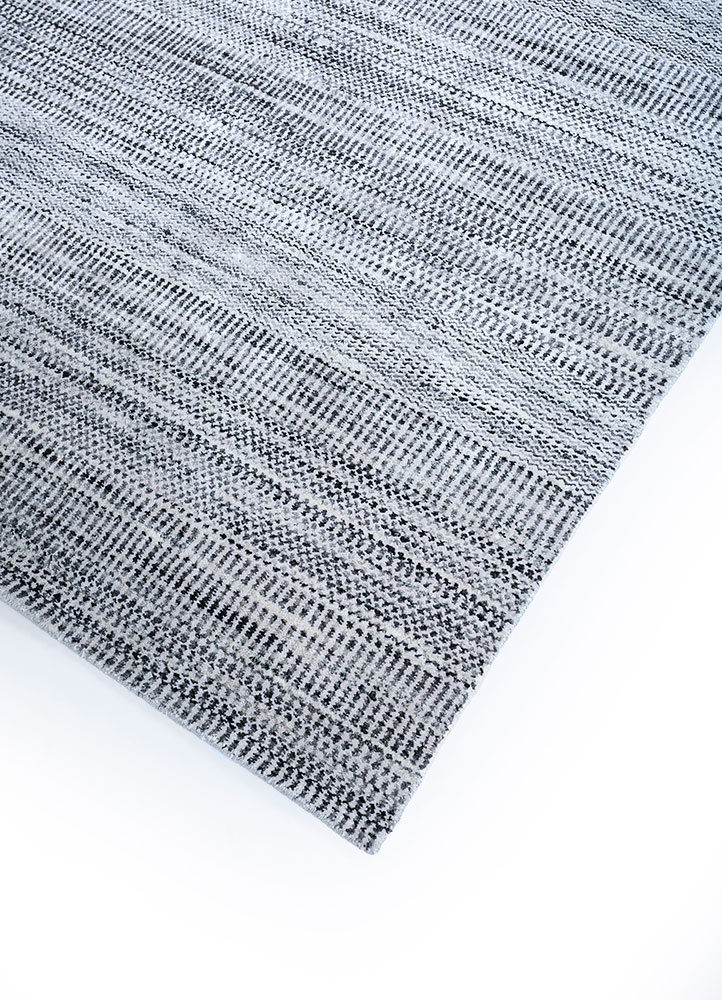 konstrukt beige and brown wool and bamboo silk hand loom Rug - FloorShot