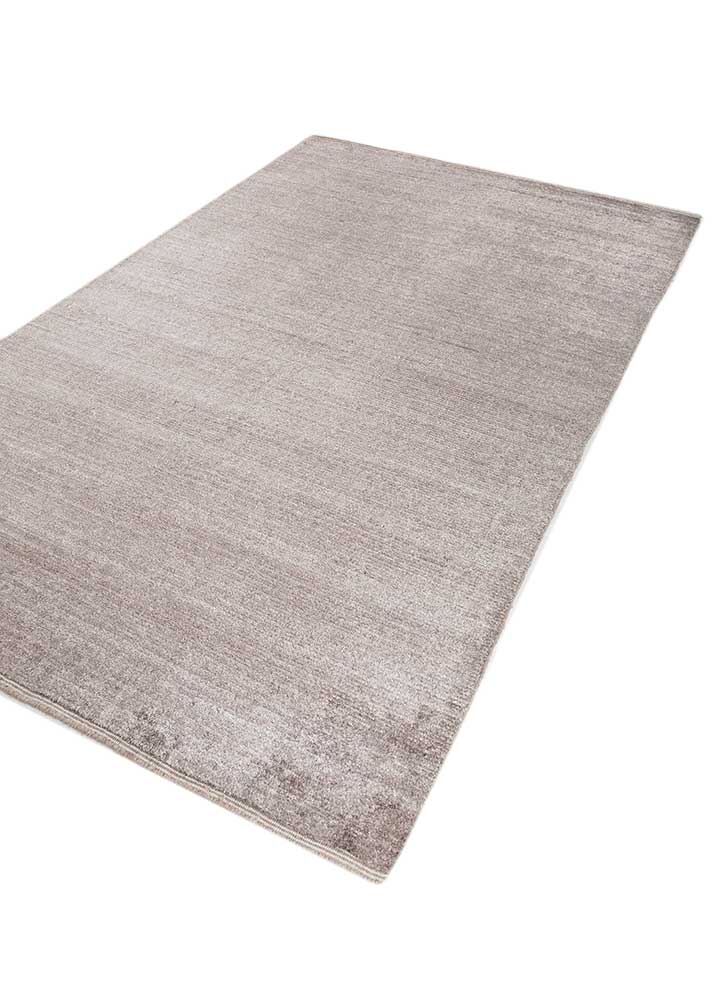 konstrukt beige and brown wool and bamboo silk hand loom Rug - FloorShot