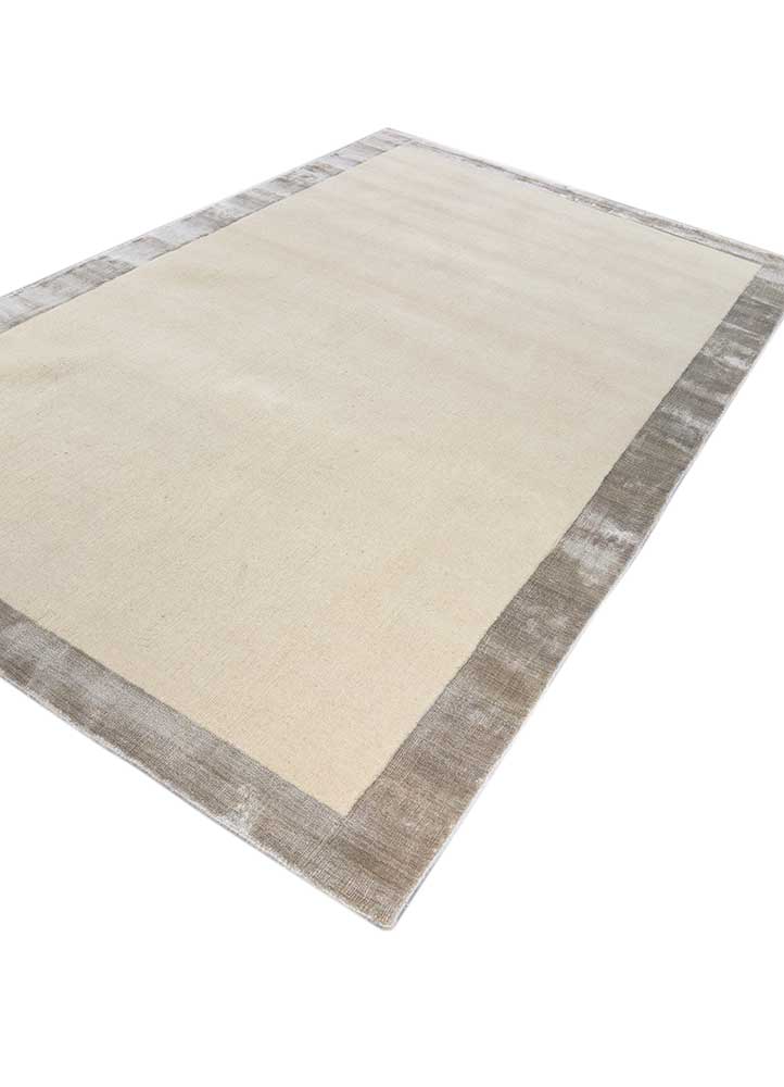 konstrukt ivory wool and bamboo silk hand loom Rug - FloorShot