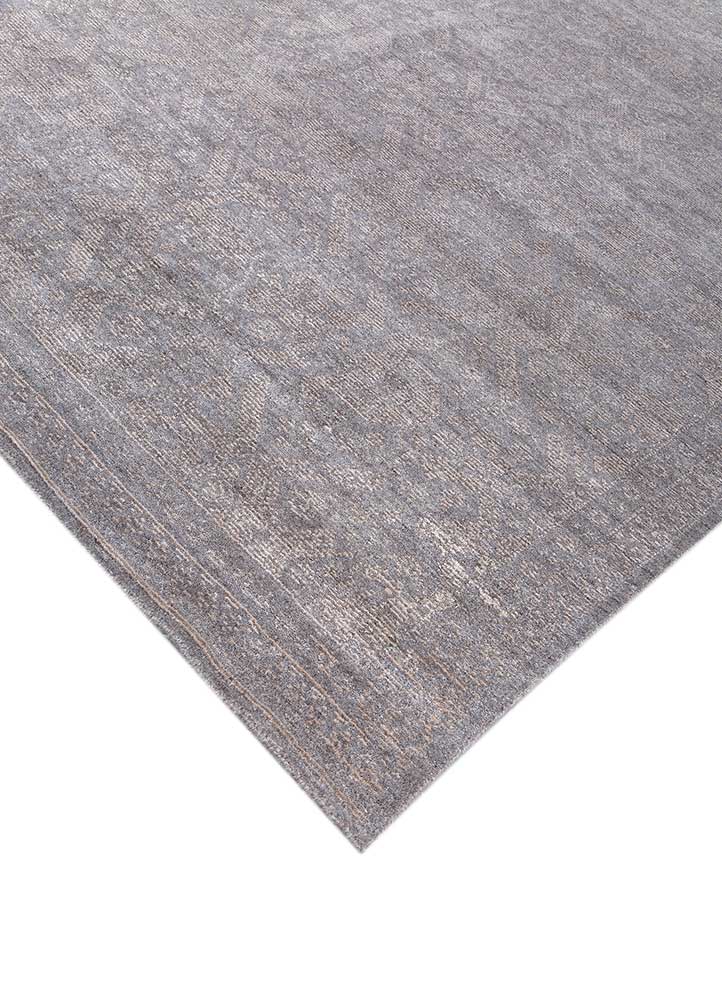 konstrukt beige and brown wool and bamboo silk hand loom Rug - FloorShot