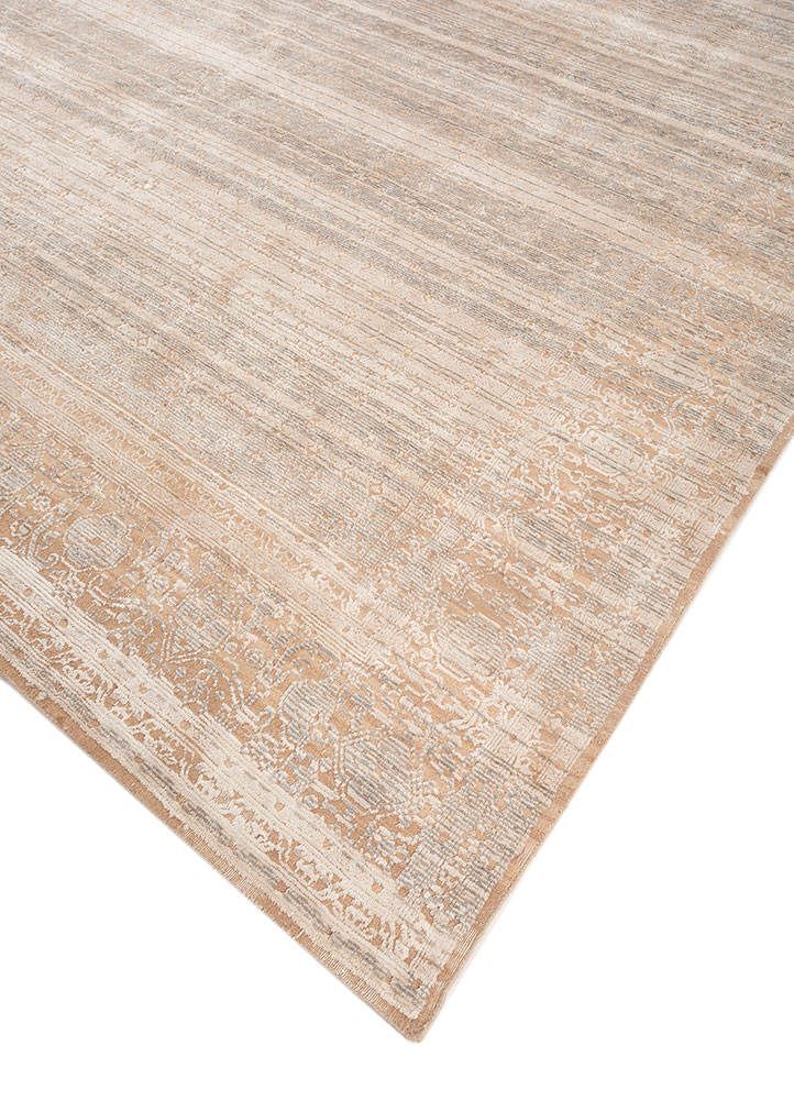konstrukt red and orange wool and bamboo silk hand loom Rug - FloorShot
