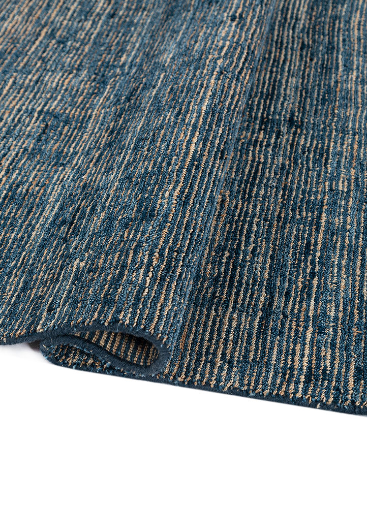 saga blue wool hand loom Rug - FloorShot