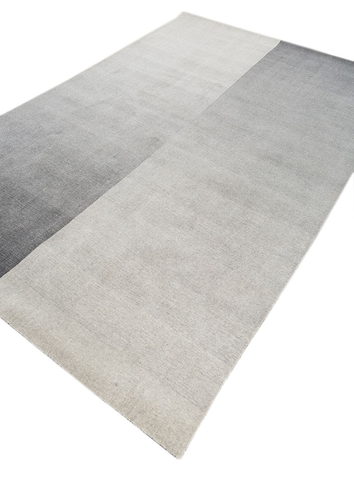 jean grey and black wool hand loom Rug - FloorShot