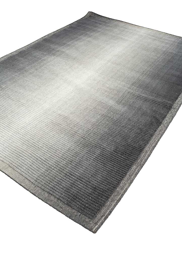basis grey and black wool hand loom Rug - FloorShot