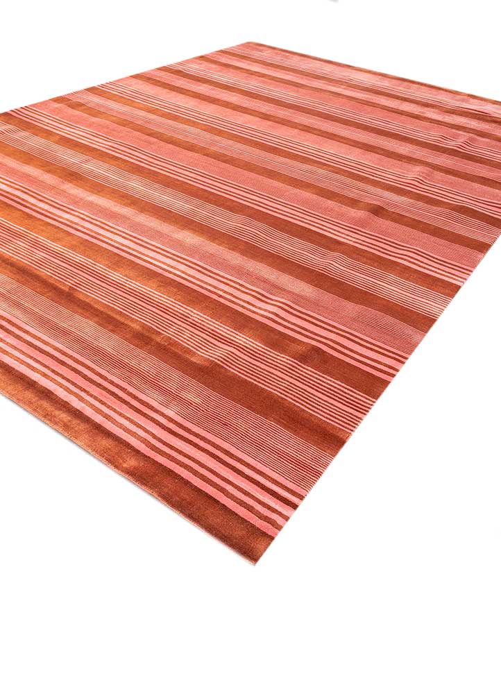 basis red and orange wool hand loom Rug - FloorShot