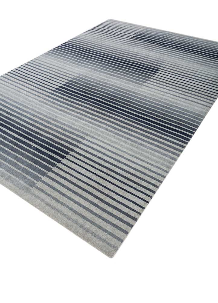 saga blue wool hand loom Rug - FloorShot