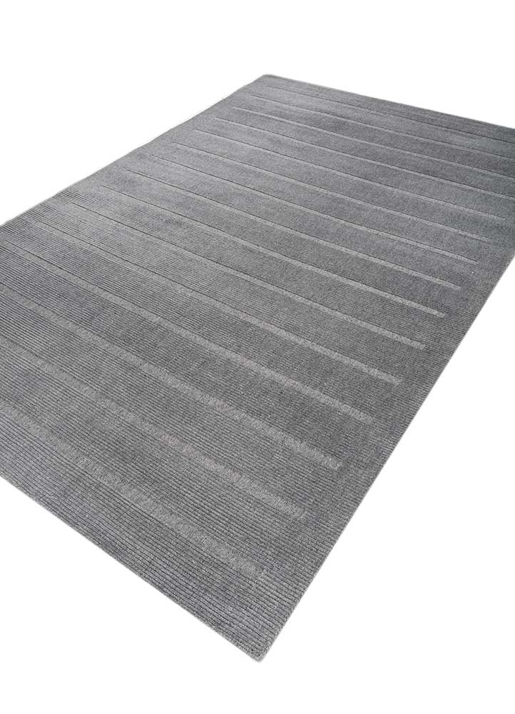 basis grey and black wool hand loom Rug - FloorShot