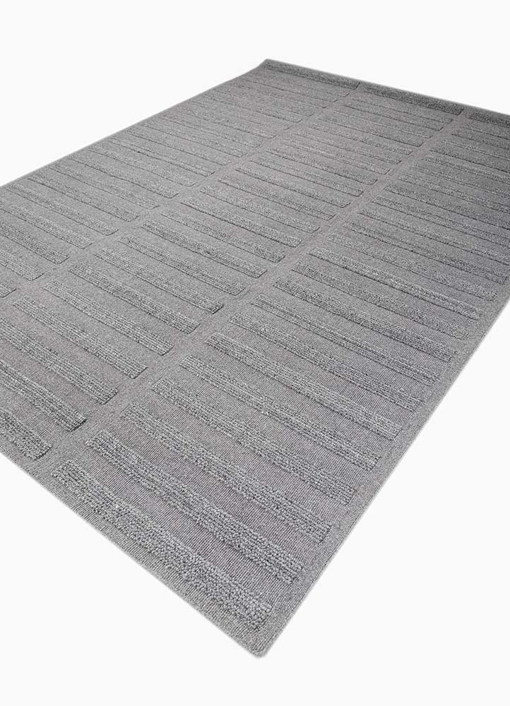 basis blue wool hand loom Rug - FloorShot