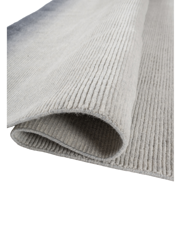 jean blue wool hand loom Rug - FloorShot