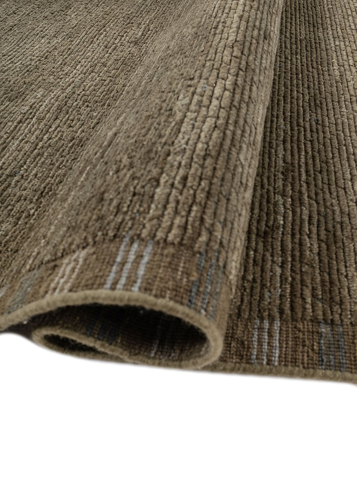 basis green wool hand loom Rug - FloorShot
