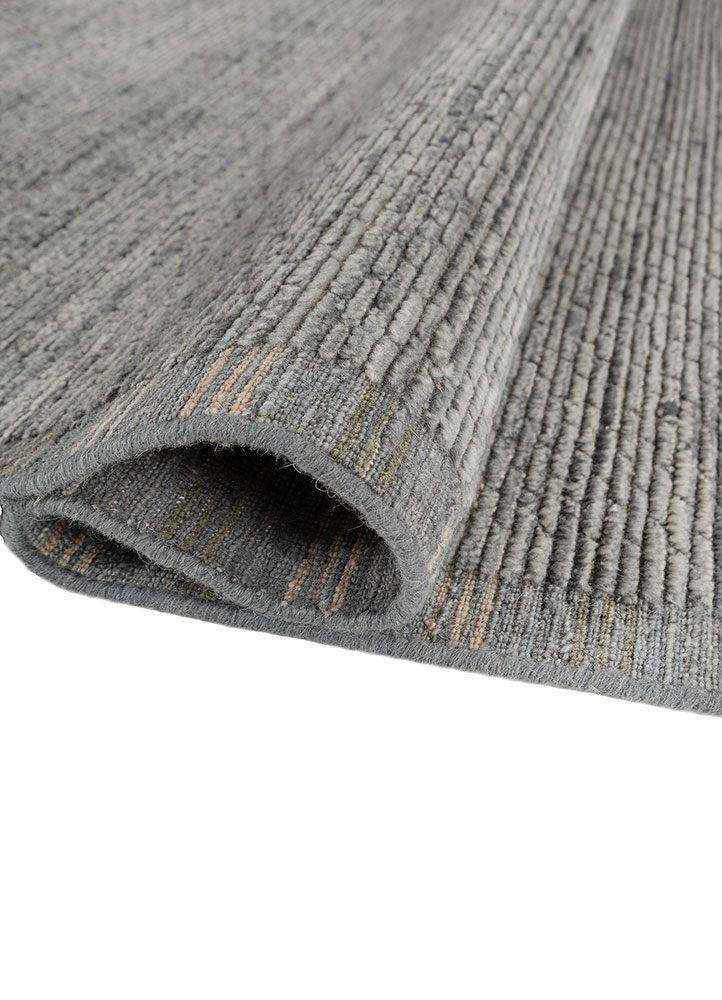 basis green wool hand loom Rug - FloorShot