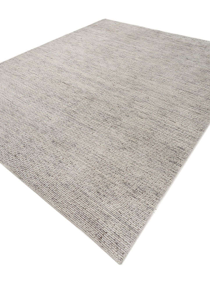 saga grey and black wool hand loom Rug - FloorShot