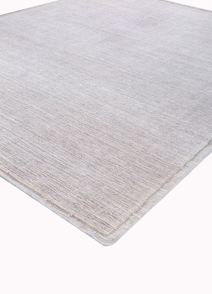 saga grey and black wool hand loom Rug - FloorShot