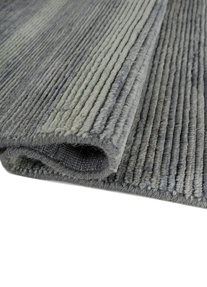 saga blue wool hand loom Rug - FloorShot
