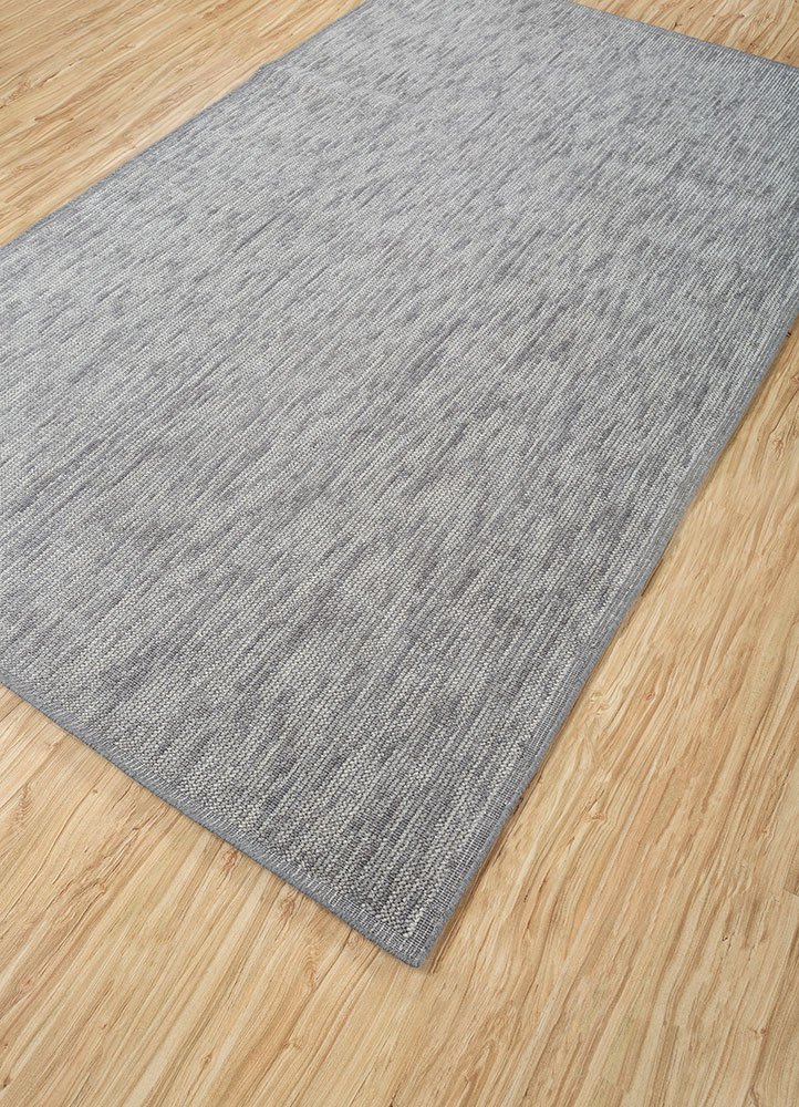 saga grey and black wool hand loom Rug - FloorShot