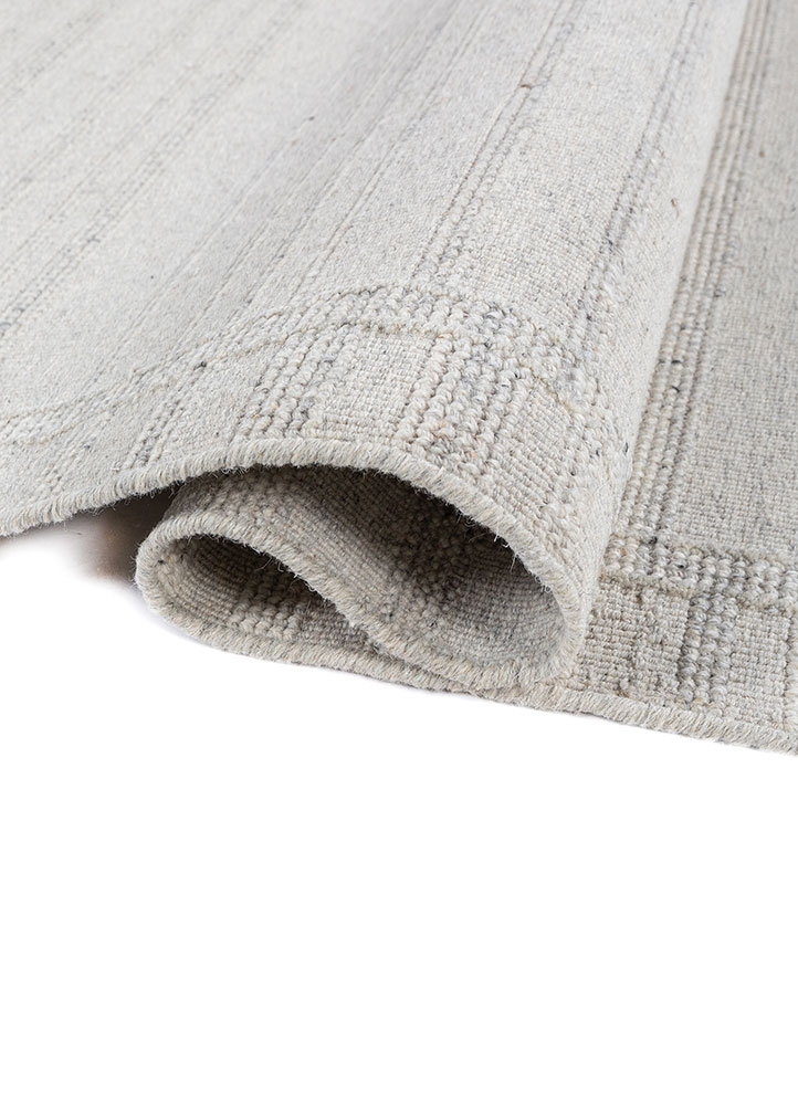 basis ivory wool flat weaves Rug - FloorShot
