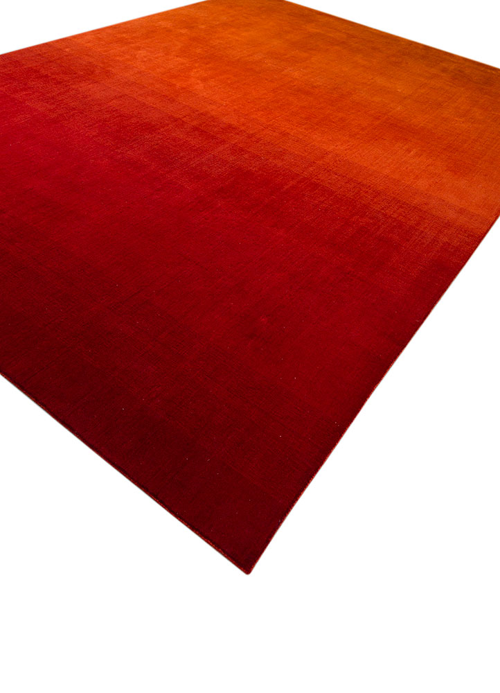 aprezo red and orange wool hand loom Rug - FloorShot