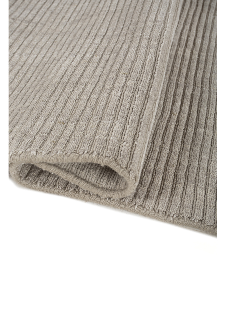 saga grey and black wool and silk hand loom Rug - FloorShot