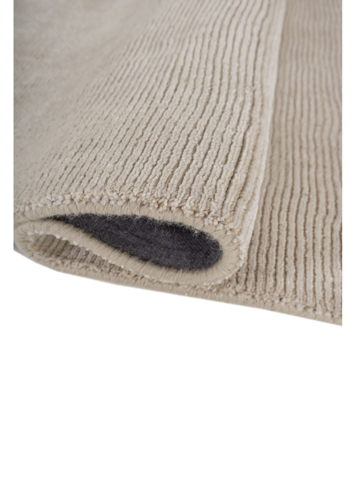 saga ivory wool and silk hand loom Rug - FloorShot