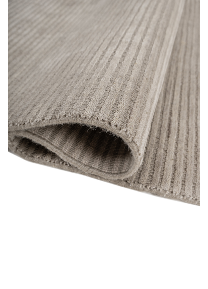 saga grey and black wool and silk hand loom Rug - FloorShot