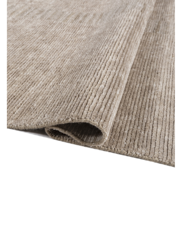 saga beige and brown wool hand loom Rug - FloorShot