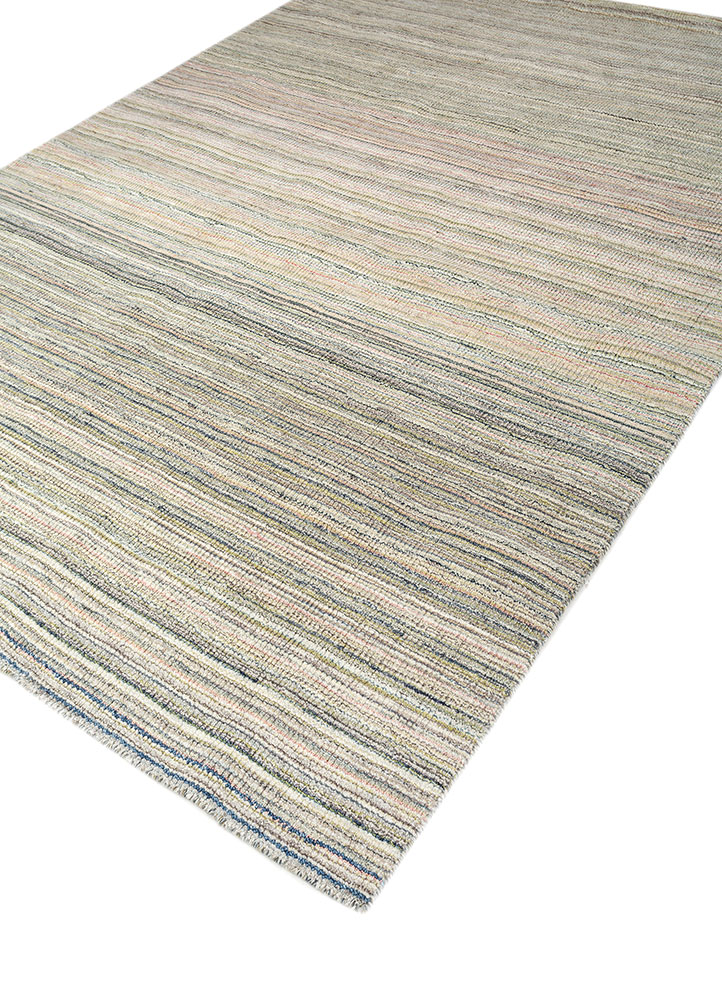 saga grey and black wool and viscose hand loom Rug - FloorShot