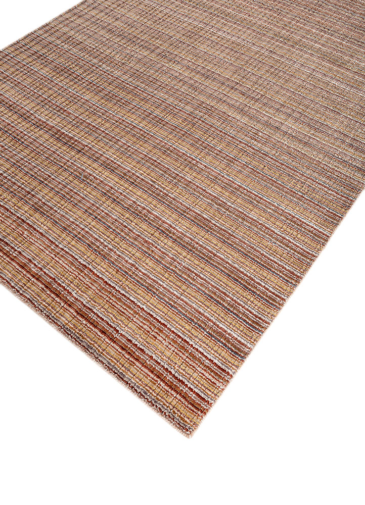 saga red and orange wool and viscose hand loom Rug - FloorShot