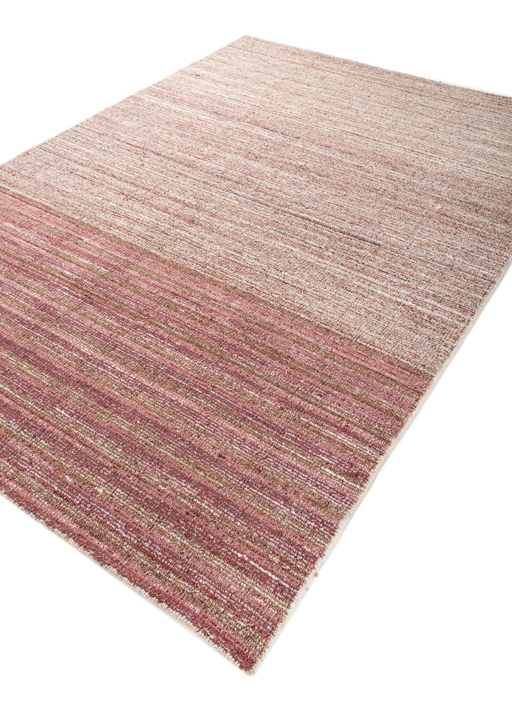 saga beige and brown wool and viscose hand loom Rug - FloorShot