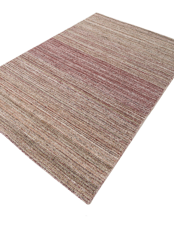 saga beige and brown wool and viscose hand loom Rug - FloorShot