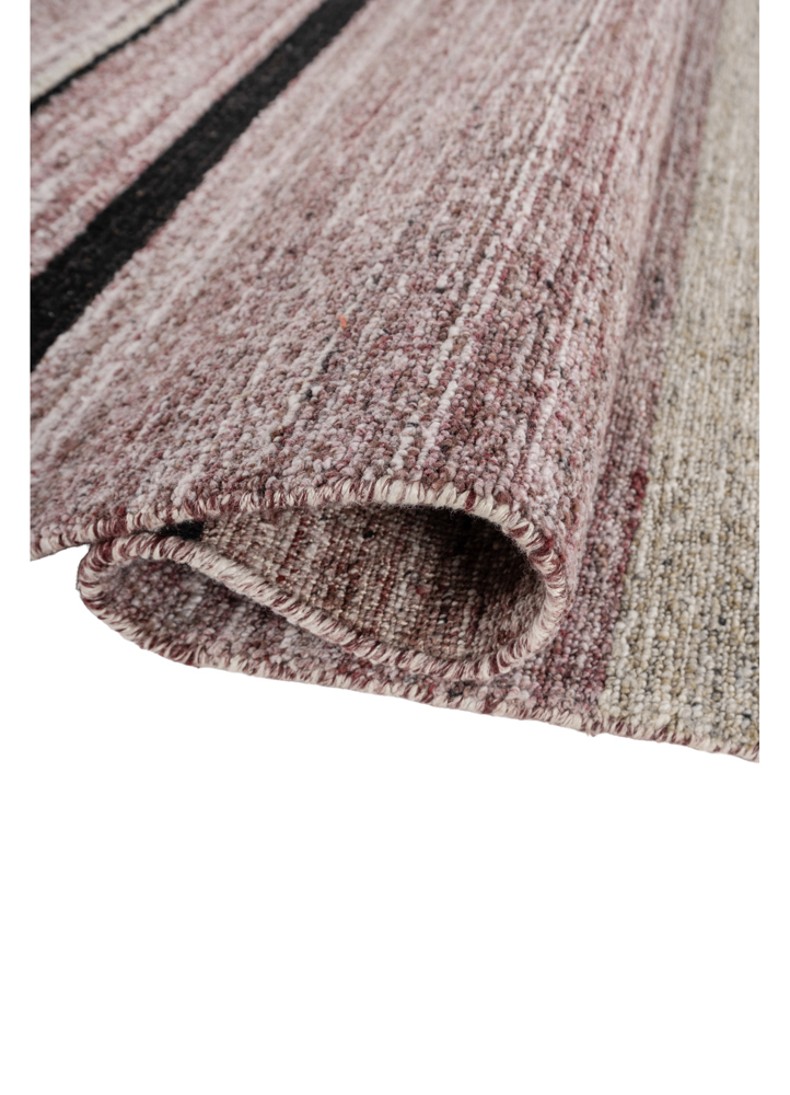 saga red and orange wool and viscose hand loom Rug - FloorShot