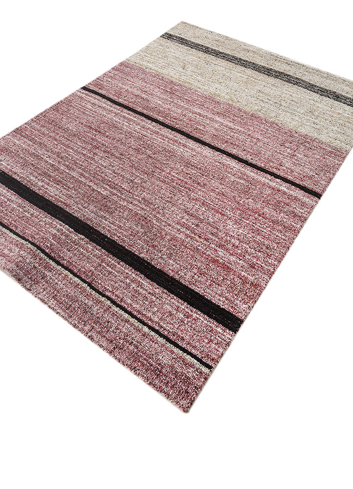 saga red and orange wool and viscose hand loom Rug - FloorShot